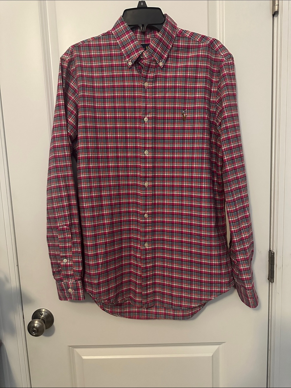 Ralph Lauren Red and Blue Plaid Button-Down Shirt